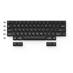 Cherry Profile Double-Shot PBT Full Set Keycaps - White on Black - Wob