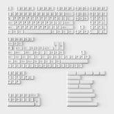 Cherry Profile Double-Shot PBT Full Set Keycaps - Black on White - Bow