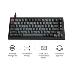 Keychron V1 8K QMK Wired Custom Mechanical Keyboard