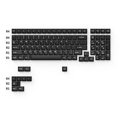 Cherry Profile Double-Shot PBT Full Set Keycaps - White on Black - Wob