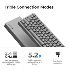 Keychron K2 HE Wireless Magnetic Switch Custom Keyboard - Concrete Edition