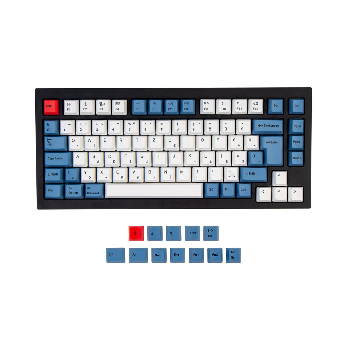 ISO & ANSI Q1 & Q1 Pro & Q2 & Q2 Pro & V1 & V2 & K2 & K2 Pro OEM Dye-Sub PBT Keycap Set - Blue