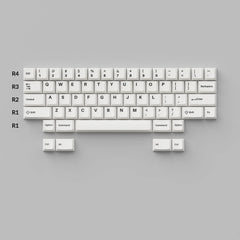 Cherry Profile Double-Shot PBT Full Set Keycaps - Black on White - Bow